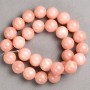 Beads on Cord Rose Quartz (Imitation Acrylic) Smooth Round, Diameter 14mm+-, Length 40cm+