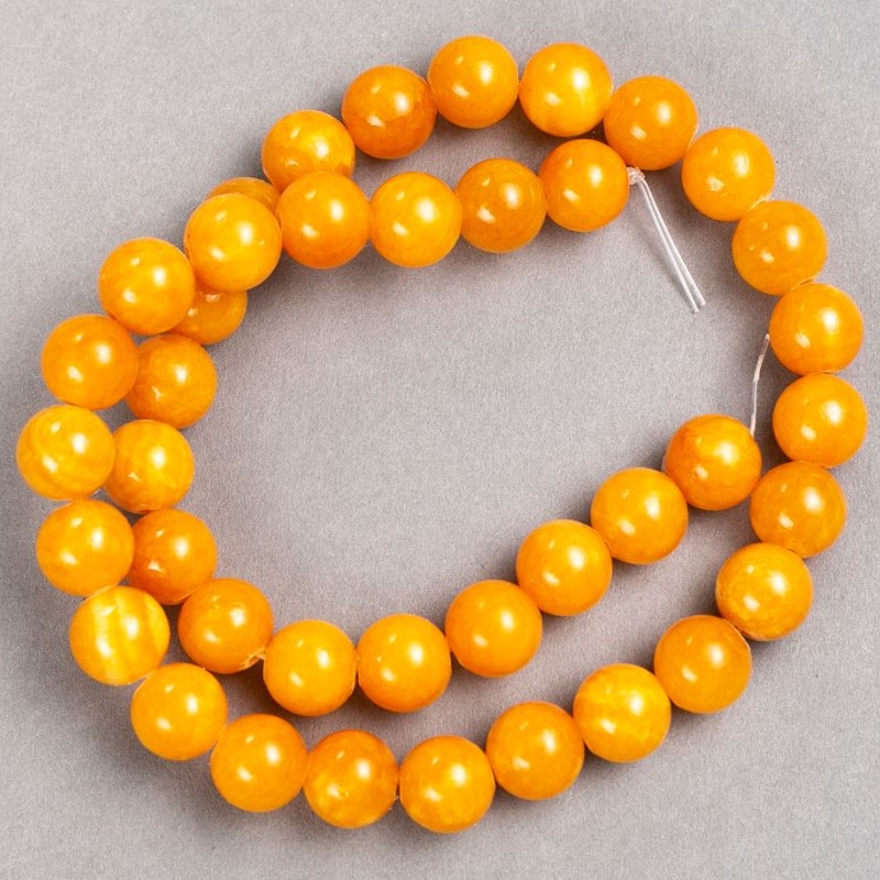 Beads on Fishing Line Citrine (Imitation Acrylic) Smooth Ball, Diameter 10.5mm+/-, Length 40cm+
