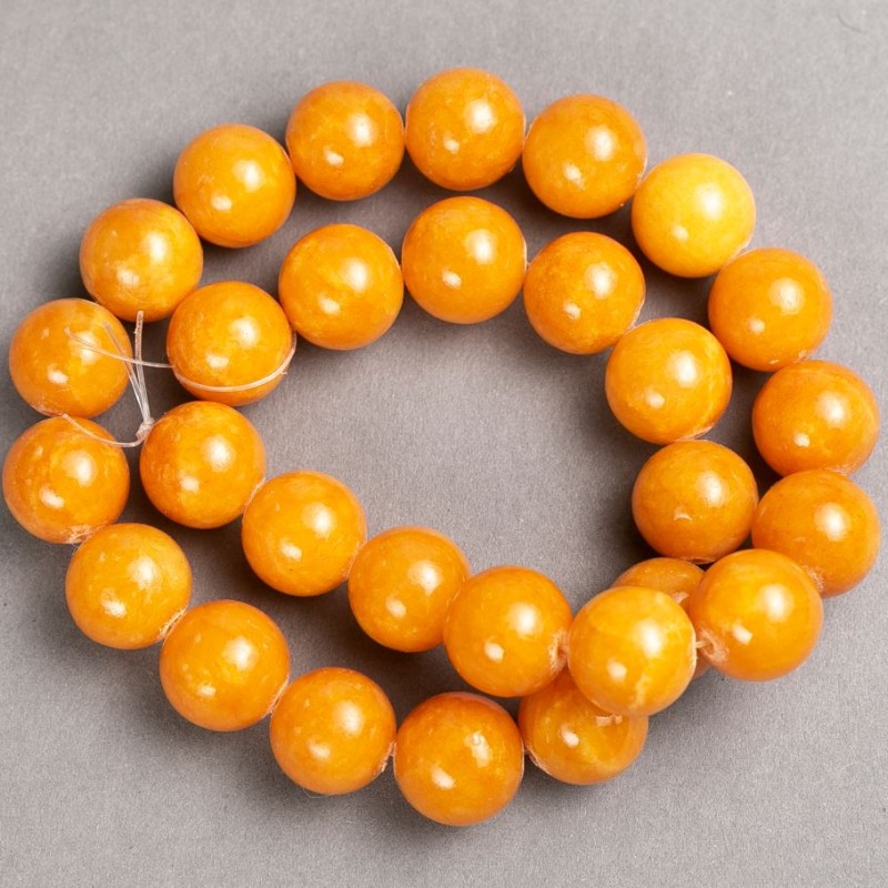 Beads on Fishing Line Citrine (Imitation Acrylic) Smooth Ball, Diameter 14mm+/-, Length 40cm+