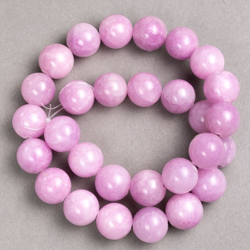 Beads Kunzite (Imitation Acrylic) on Fishing Line Smooth Ball, Diameter 14.5mm+/-, Length 40cm+