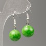 Chrysoprase Earrings (Artificial Acrylic), diameter 14mm, length 35mm