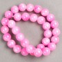 Strawberry Quartz Beads (Artificial Acrylic) Smooth Round on Fishing Line, diameter 12.5mm+/-, length 39cm+