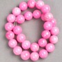 Strawberry Quartz Beads (Artificial Acrylic) Smooth Round on Fishing Line, diameter 14.5mm+/-, length 39cm+