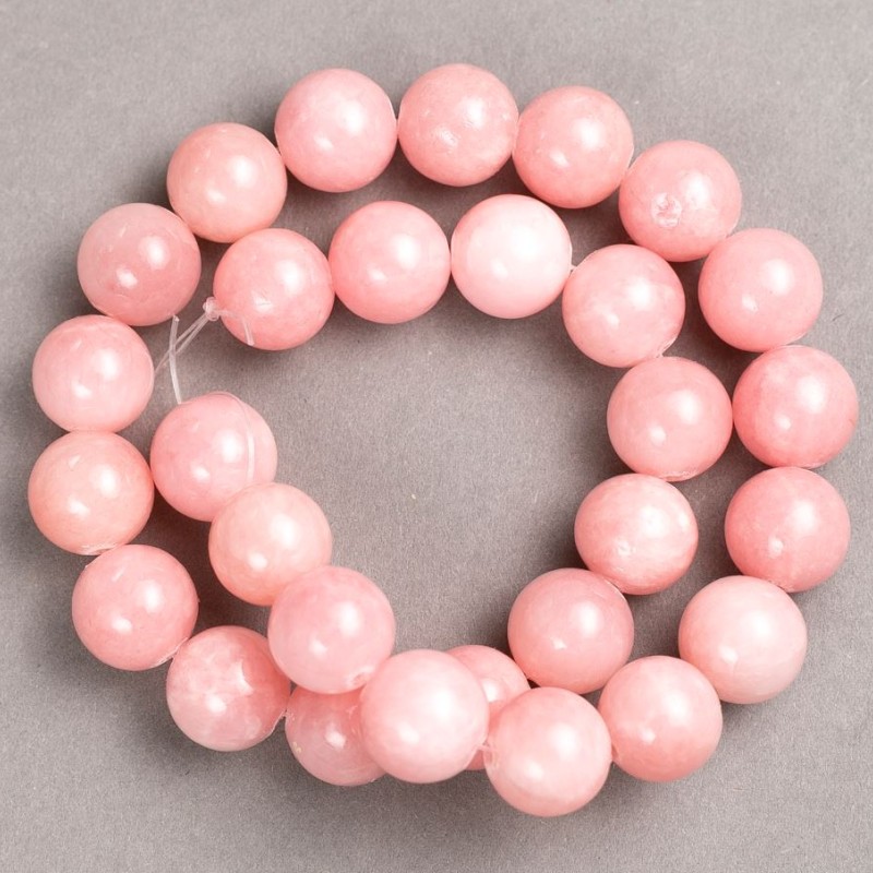 Rose Quartz Beads (Artificial Acrylic) Smooth Round on Fishing Line, diameter 14.5mm+/-, length 39cm+
