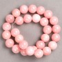 Rose Quartz Beads (Artificial Acrylic) Smooth Round on Fishing Line, diameter 14.5mm+/-, length 39cm+