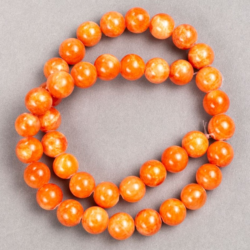 Citrine Beads (Artificial Acrylic) Smooth Round on Fishing Line, diameter 10.5mm+/-, length 40cm+