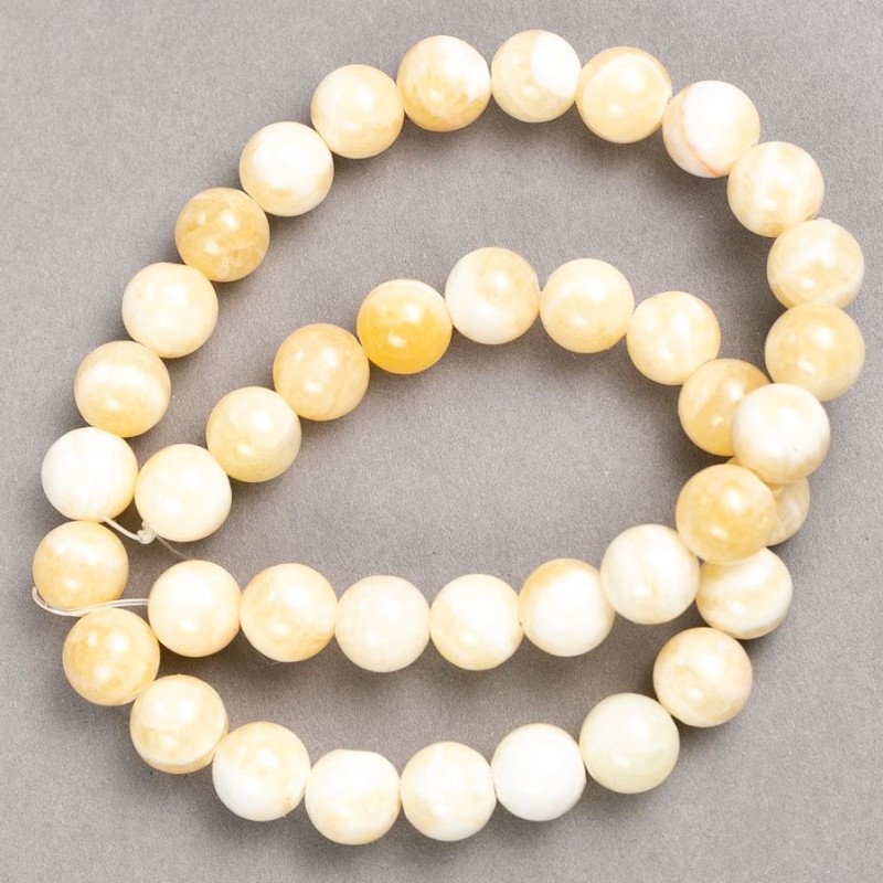 Beads on Fishing Line Mother-of-Pearl (imitation acrylic), smooth ball d 10.5mm+/-, length 40cm+