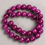 Tinted Quartz Beads (Artificial Acrylic) Raspberry Smooth Round on Fishing Line, diameter 12.5mm+/-, length 40cm+
