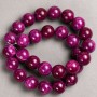 Tinted Quartz Beads (Artificial Acrylic) Raspberry Smooth Round on Fishing Line, diameter 14.5mm+/-, length 40cm+