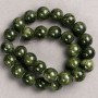 Tinted Quartz Beads on Thread (Acrylic Imitation) Dark Green, Smooth Ball, Diameter 14.5mm+/-, Length 40cm+