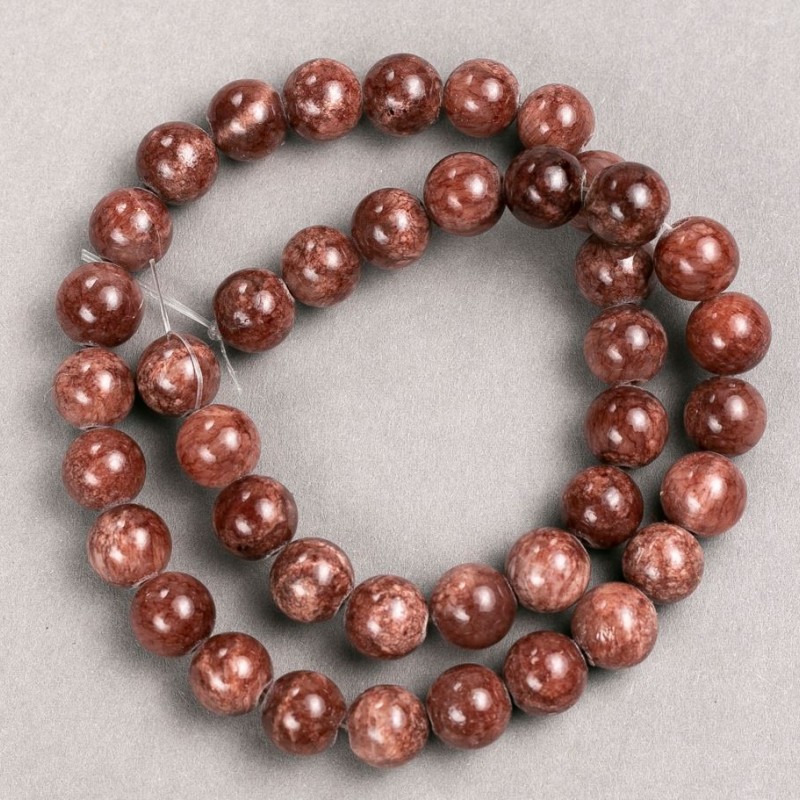 Selenite Beads (Acrylic Imitation) on Thread, Smooth Ball, Diameter 10.5mm+/-, Length 40cm+