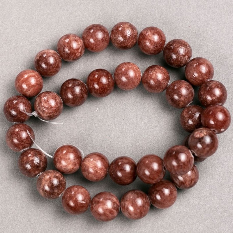 Selenite Beads (Acrylic Imitation) on Thread, Smooth Ball, Diameter 12.5mm+/-, Length 39cm+