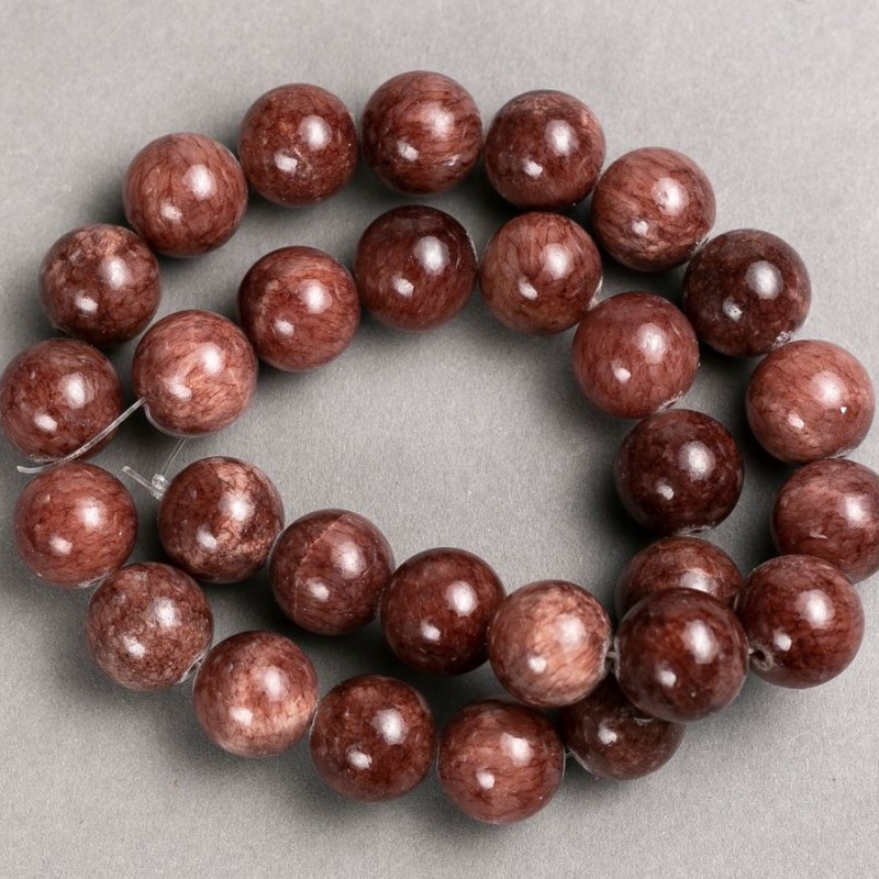 Selenite Beads (Acrylic Imitation) on Thread, Smooth Ball, Diameter 14.5mm+/-, Length 40cm+