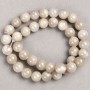 Tinted Quartz Beads on Thread (Acrylic Imitation) Grey, Smooth Ball, Diameter 10.5mm+/-, Length 39cm+