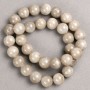Tinted Quartz Beads on Thread (Acrylic Imitation) Grey, Smooth Ball, Diameter 12.5mm+/-, Length 40cm+
