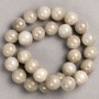 Tinted Quartz Beads on Thread (Acrylic Imitation) Grey, Smooth Ball, Diameter 14mm+/-, Length 40cm+
