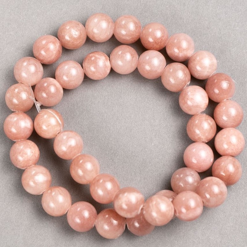 Strawberry Quartz Beads on Thread (Acrylic Imitation), Smooth Ball, Diameter 10.5mm+/-, Length 40cm+