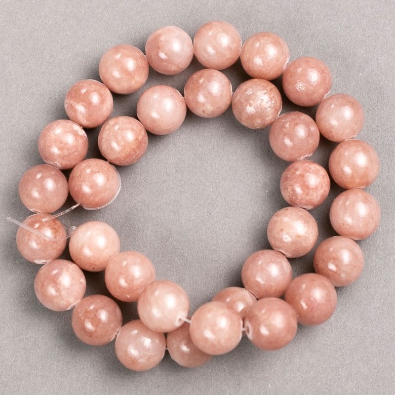 Strawberry Quartz Beads on Thread (Acrylic Imitation), Smooth Ball, Diameter 12.5mm+/-, Length 40cm+