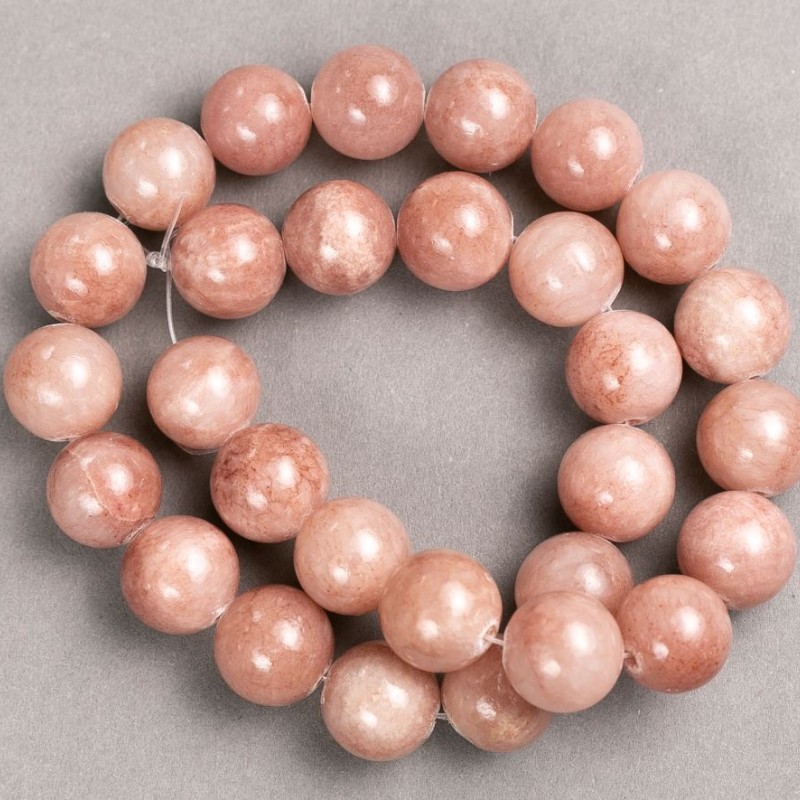 Strawberry Quartz Beads on Thread (Acrylic Imitation), Smooth Ball, Diameter 14.5mm+/-, Length 40cm+