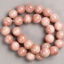 Strawberry Quartz Beads on Thread (Acrylic Imitation), Smooth Ball, Diameter 14.5mm+/-, Length 40cm+