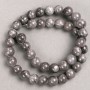 Tinted Quartz Beads on Thread (Acrylic Imitation) Dark Grey, Smooth Ball, Diameter 10.5mm+/-, Length 40cm+