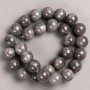 Tinted Quartz Beads on Thread (Acrylic Imitation) Dark Grey, Smooth Ball, Diameter 14.5mm+/-, Length 40cm+