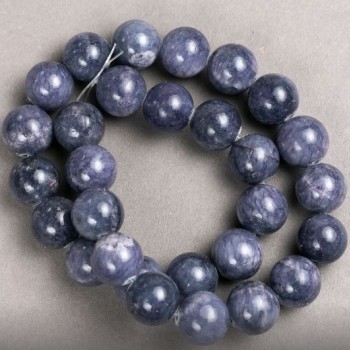 Amethyst Beads (Synthetic Acrylic) on Fishing Line, Smooth Ball, Diameter 14.5mm+/-, Length 40cm+
