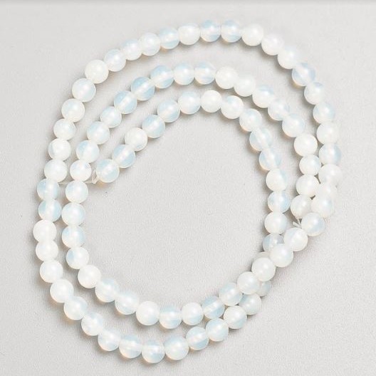 Moonstone Beads on Fishing Line (Synthetic Opalite), 4mm Diameter, 37cm Length