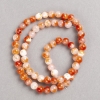 White-Semi-Transparent-Rust Beads "Carnelian" (imitation acrylic) on fishing line, smooth round bead, diameter 6mm +/-, length 40cm +