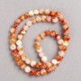 White-Semi-Transparent-Rust Beads "Carnelian" (imitation acrylic) on fishing line, smooth round bead, diameter 6mm +/-, length 40cm +