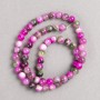 Raspberry-Grey-Green "Agate" Beads (imitation acrylic) on a strand, smooth round bead, diameter 6mm+/-, length 40cm+