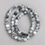 Grey-White-Clear "Rutilated Quartz" Beads (imitation acrylic) on a strand, smooth round bead, diameter 6mm+/-, length 40cm+
