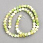 Green-Yellow-White Agate Beads (imitation acrylic) on Fishing Line, smooth ball, diameter 6mm+/-, length 40cm+