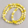 Yellow-Lemon-White Beads "Jadeite" (imitation acrylic) on fishing line, smooth round bead, diameter 6mm +/-, length 40cm +
