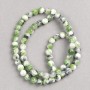 Green-Grey-White Beads "Agate" (imitation acrylic) on fishing line, smooth round bead, diameter 6mm +/-, length 40cm +