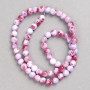 Dark Pink-Lilac Beads "Ametrine" (imitation acrylic) on fishing line, smooth round bead, diameter 6mm +/-, length 40cm +