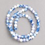 Blue-White Sodalite Beads (imitation acrylic) on Fishing Line, smooth ball, diameter 6mm+/-, length 40cm+