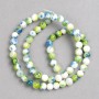 Green-Blue-White "Agate" Beads (Synthetic Acrylic) on Fishing Line, Smooth Ball, Diameter 6mm+/-, Length 40cm+