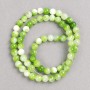 Green-White Agate Beads (imitation acrylic) on Fishing Line, smooth ball, diameter 6mm+/-, length 40cm+