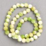 Green-Yellow-White 'Agate' Beads (Imitation Acrylic) on Fishing Line, Smooth Round, Diameter 8mm+/-, Length 40cm+