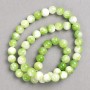 Green-White 'Agate' Beads (Imitation Acrylic) on Fishing Line, Smooth Round, Diameter 8mm+/-, Length 40cm+
