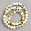 Yellow-Grey-White Acrylic Beads on Fishing Line, Smooth Ball, Diameter 8mm+-, Length 40cm+