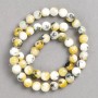 Yellow-Grey-White Acrylic Beads on Fishing Line, Smooth Ball, Diameter 8mm+-, Length 40cm+