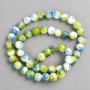 Green-Blue-White 'Agate' Beads (Imitation Acrylic) on Fishing Line, Smooth Round, Diameter 8mm+/-, Length 40cm+