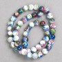 Multicolour Dark Pink, Blue, White and Green 'Agate' Beads (Imitation Acrylic) on Fishing Line, Smooth Round, Diameter 8mm+/-, L