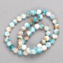 White-Sky Blue-Rust "Agate" Beads (Acrylic Imitation) on Fishing Line, Smooth Ball, Diameter 8mm+-, Length 40cm+