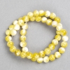 Yellow-Lemon-White "Jadeite" Beads (Acrylic Imitation) on Fishing Line, Smooth Ball, Diameter 8mm+-, Length 40cm+
