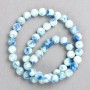 Navy-Sky Blue "Agate" Beads (Acrylic Imitation) on Fishing Line, Smooth Ball, Diameter 8mm+-, Length 40cm+