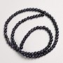 Beads on Strand, Natural Stone Blue Sand Aventurine 'Cairo Night', Smooth Round, Diameter 4mm, Length 37cm+