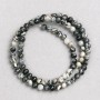 Grey Picasso Jasper Beads on String, Smooth Round, Diameter 4mm+/-, Length 38cm+